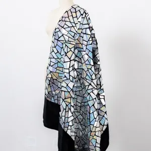 iridescent laser silver irregular sequin dress fabric