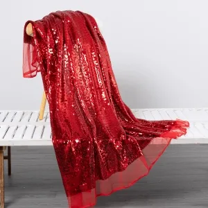 Bright Red Rectangle Piano Sequin Fabric by the Yard