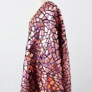 iridescent pink irregular rectangle sequin dress fabric