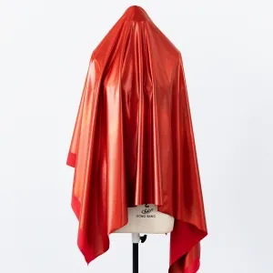 red foil metallic spandex shiny lame fabric by the yard