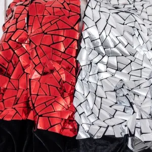 irregular shaped mirror sequin with velvet base fabric