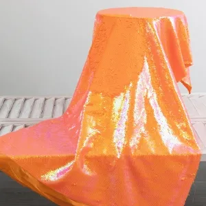 Shiny & Matte Orange Reversible 5mm Sequin Decor Fabric
