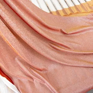 iridescent brick red shiny lurex 2 way stretch fabric