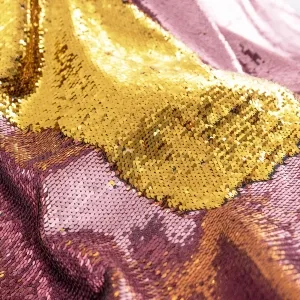 Dusty Rose to Gold Reversible Sequin Fabric by the Yard
