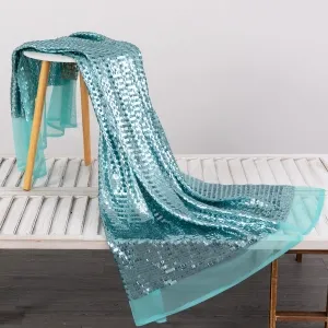 Shiny Dusty Mint 3x9 Rectangle Sequin Fabric for Decor