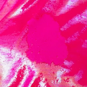 Iridescent to Matte Hot Pink Sequin Reversible Material