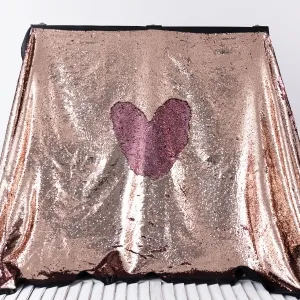 Shiny Sandrift to Sepia Reversible Sequin Backdrop Fabric