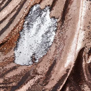 Shimmering Sandrift to Silver Reversible Sequin Fabric