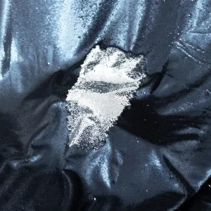 Matte Charcoal to Shiny Silver Reversible Metallic Sequin