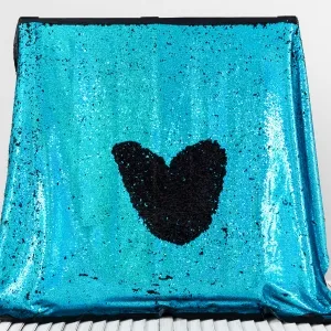 Hologram Ocean Blue to Black Reversible Fish Scale Sequin