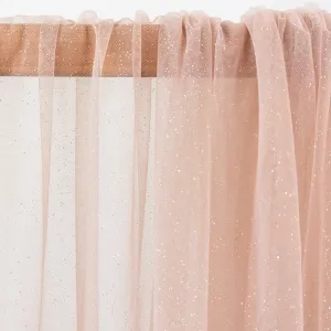 Wafer Soft Ethereal Tulle Glued with Silver Glitters