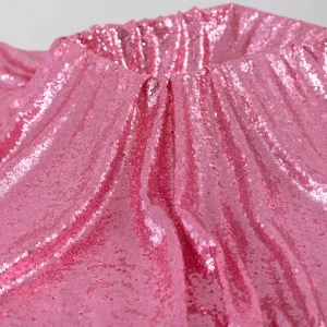 all over rose pink mesh glitz mini sequin shiny fabric