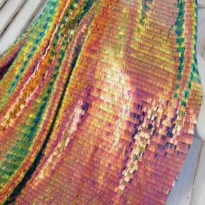 Iridescent Specter 3x9 Rectangle Sequin Garment Fabric