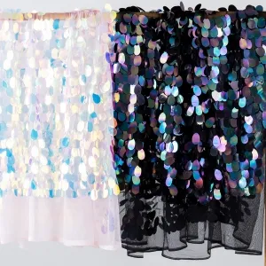 sparkling 40mm teardrop fish scale sequin metallic fabric