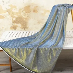 yellow blue iridescent gray tinsel lurex glitter fabric