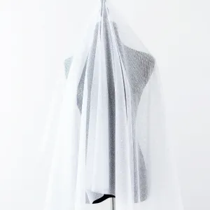 glitter pure white tulle mesh fabric by the yard