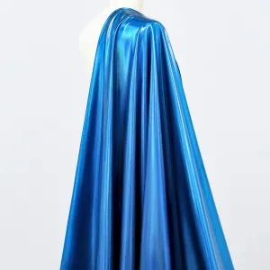 shiny iridescent royal blue stretch spandex lame fabric