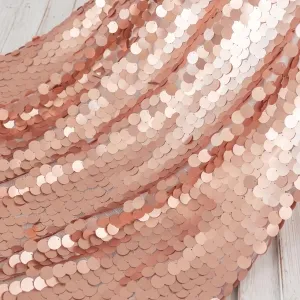 Matte Rose Gold 18mm Sequin Glitter Dressmaking Fabric
