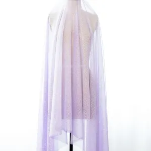 dense glitter sparkles glued lavender tulle mesh fabric
