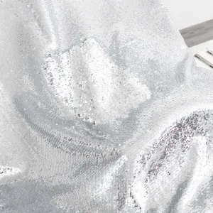 Sparkly Silver Reversible 5mm Sequin Fabric by the Yard
