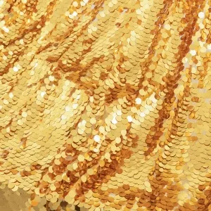 Glitter Gold 18mm Scaled Sequin Dressmaking Fabric