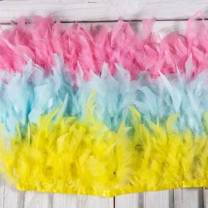 colorful fluffy turkey feathers for dresses and decor