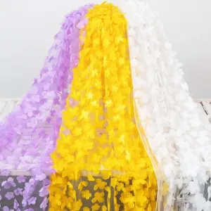 romantic 3d flower lightweight embroidery fabric