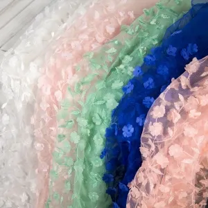 3d flowers embroidery dressmaking fabric