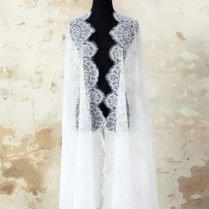 rustic scalloped edge floral pattern soft bridal lace