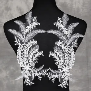 wheat floral embroidery lace appliques for boho dresses