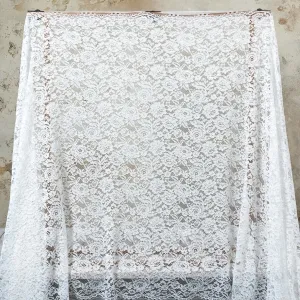 corded flower pattern light ivory lace dress material