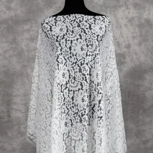 ivory floral soft stretch lace fabric by the yard
