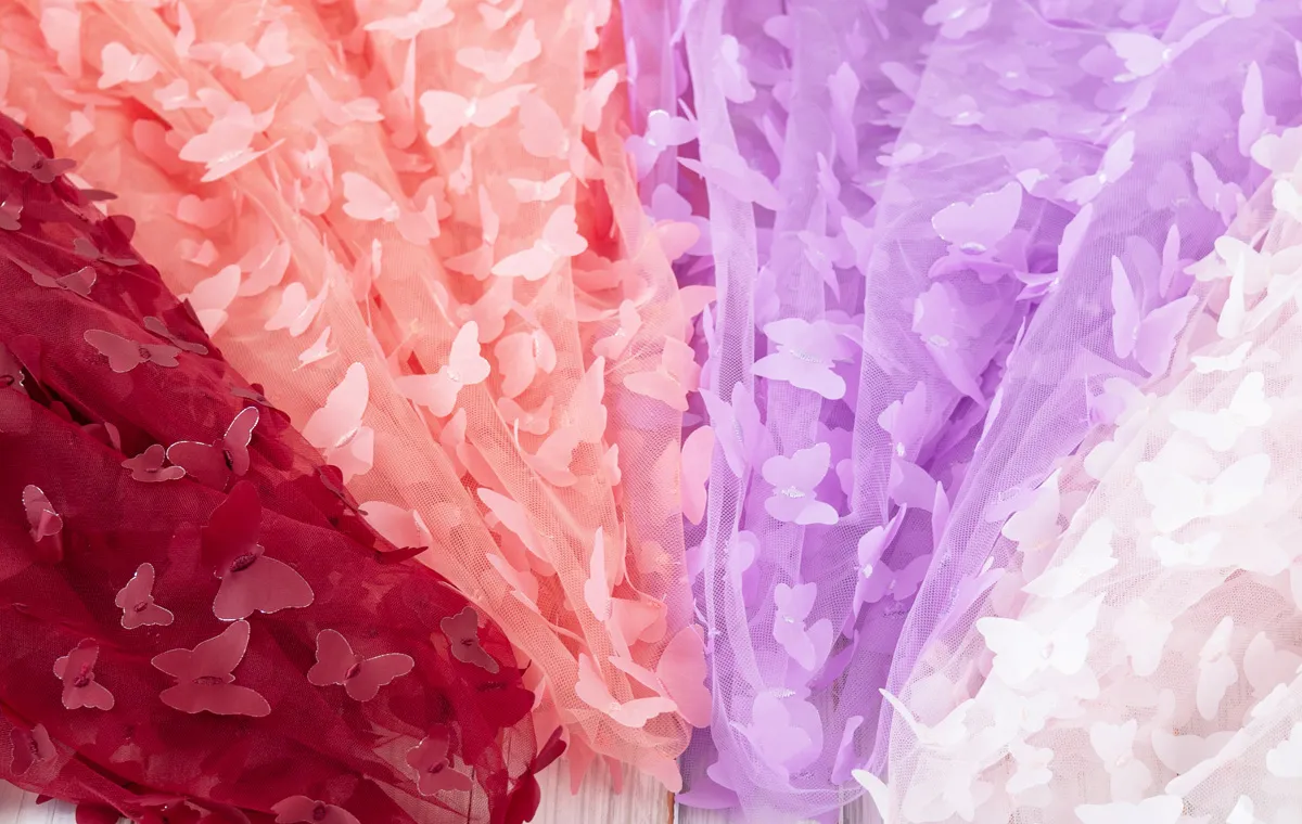 3d butterfly embroidery mesh fabrics