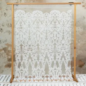 luxury abstract floral motif corded bridal lace fabric