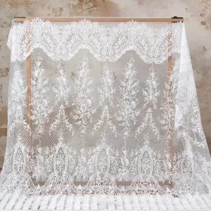 heavy beaded baroque floral pattern luxury lace material