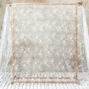 off white dandelion floral airy wedding lace fabric