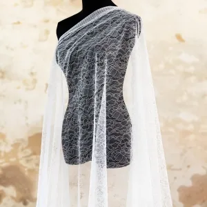 soft off white floral pattern flat wedding lace fabric