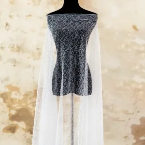 irregular web like messy pattern sequined corded lace
