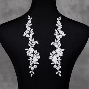 ivory aster flower pattern bridal lace applique