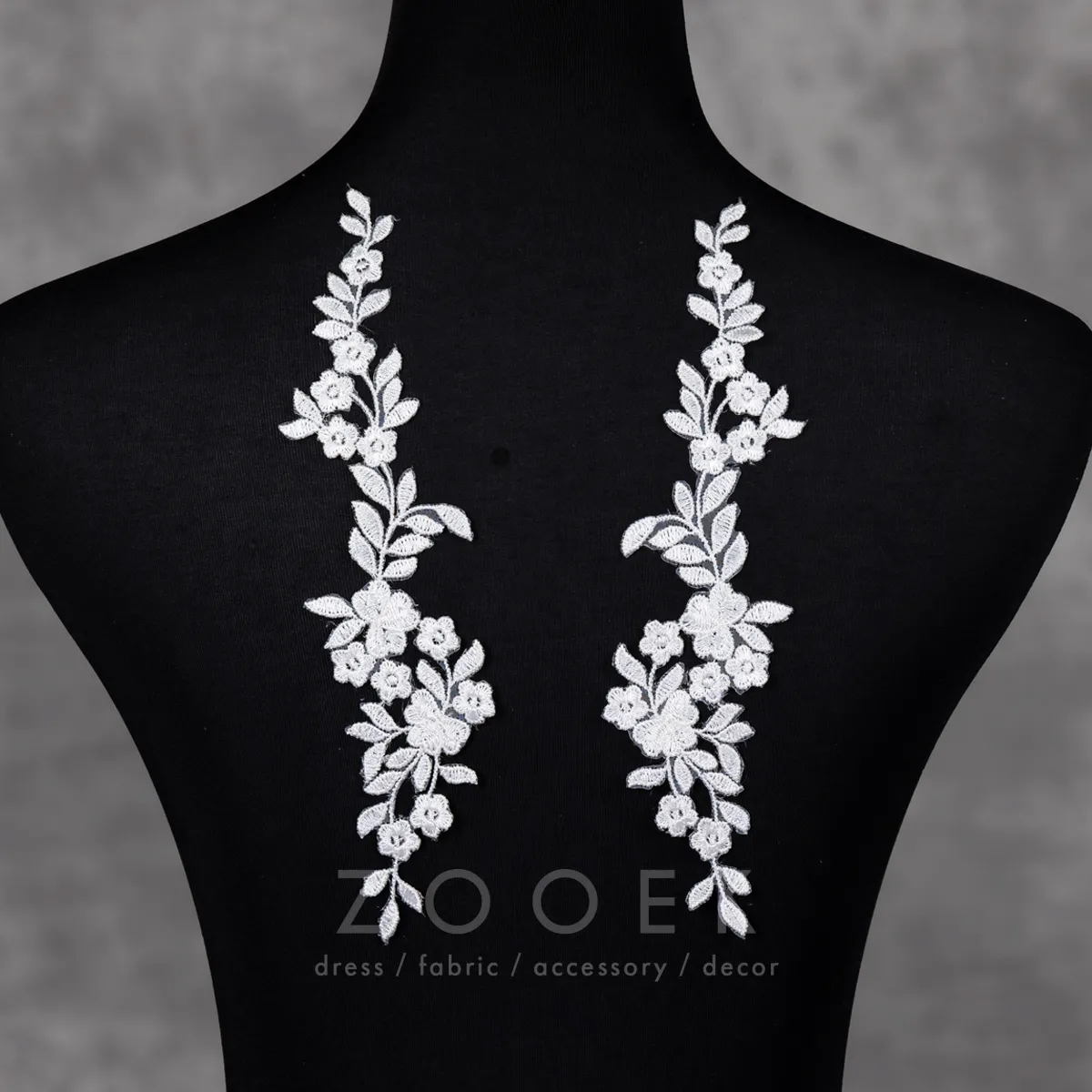 ivory aster flower pattern bridal lace applique