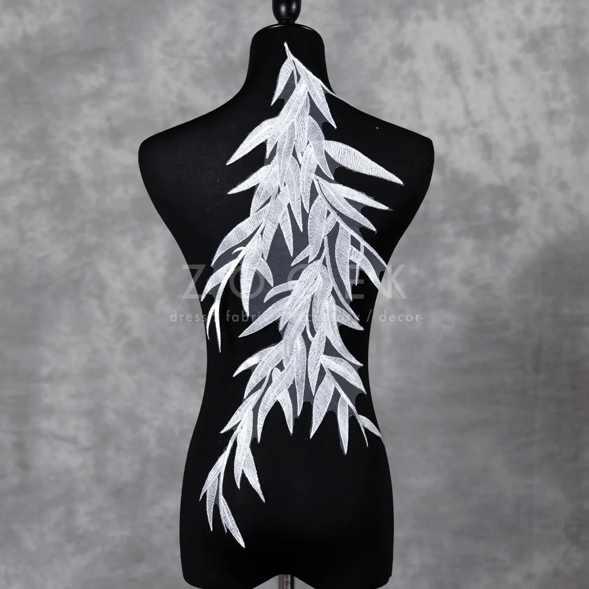 bamboo leaf embroidery lace applique