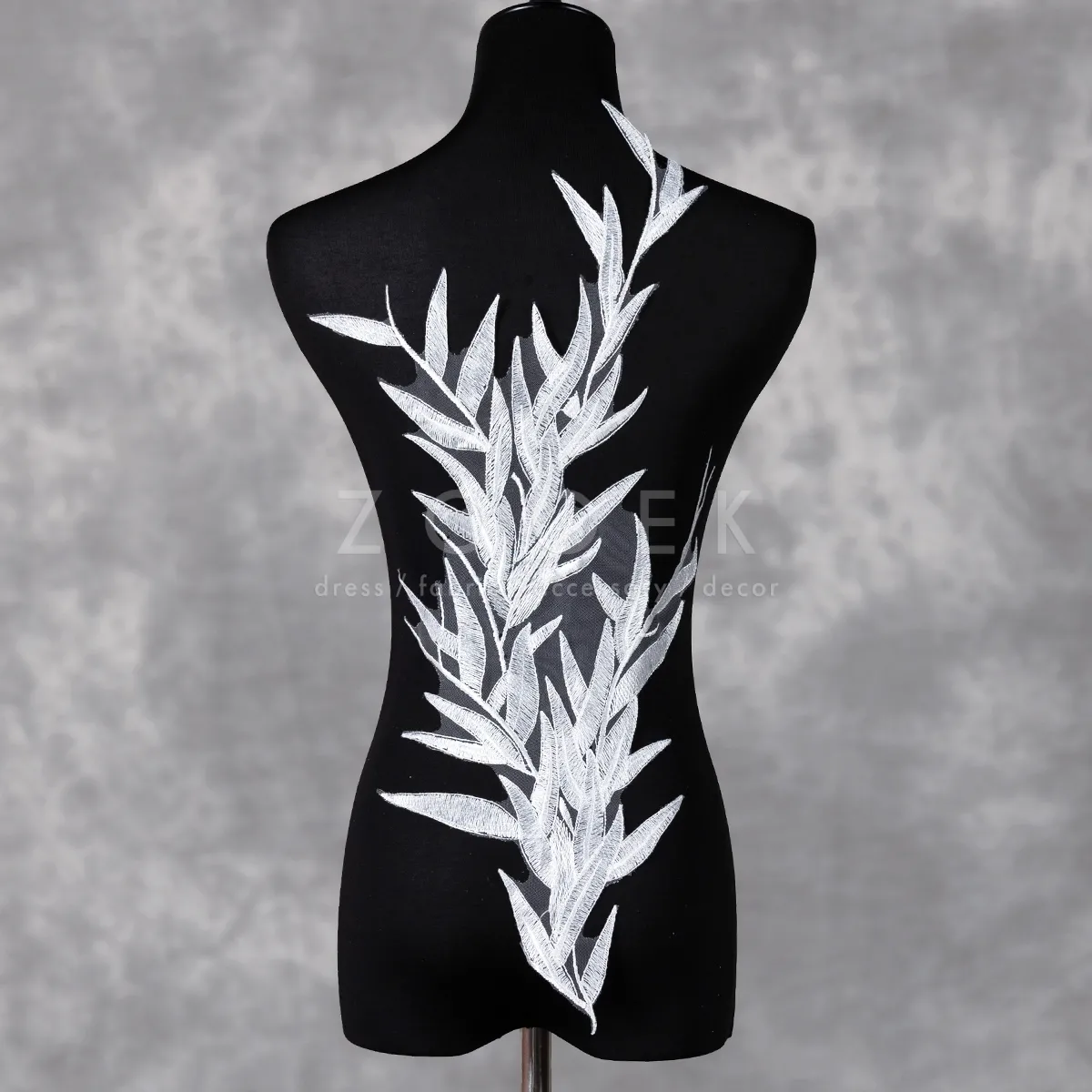 exquisite bamboo leaf embroidery bridal lace applique