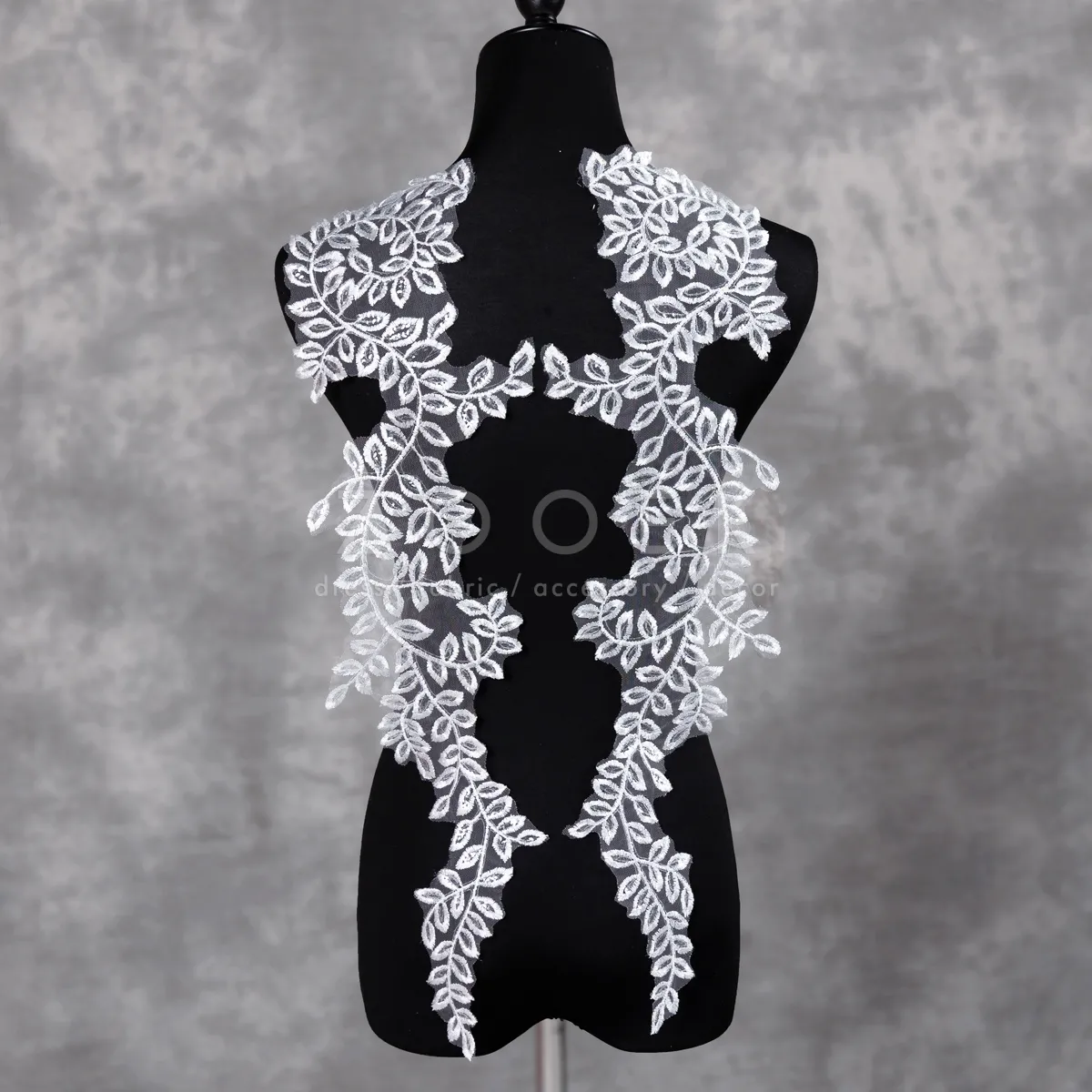 willow leaf pattern sequinned embroidery lace appliques