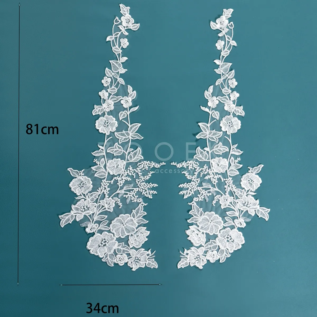 large size flowers leaves lace appliques