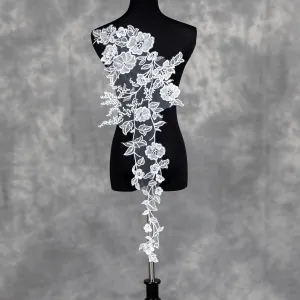 stunning flowers leaves rattan wedding lace applique
