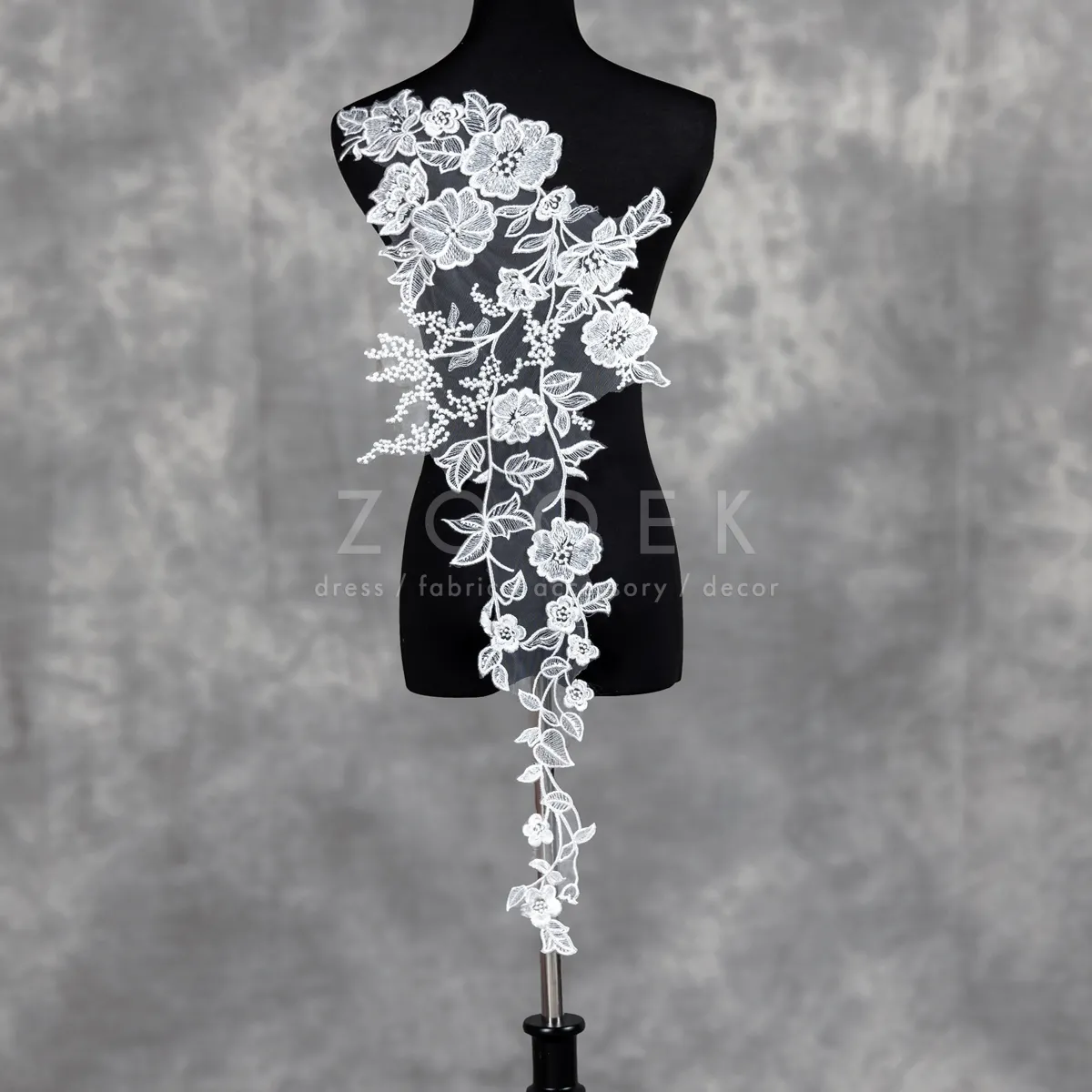 stunning flowers leaves rattan wedding lace applique
