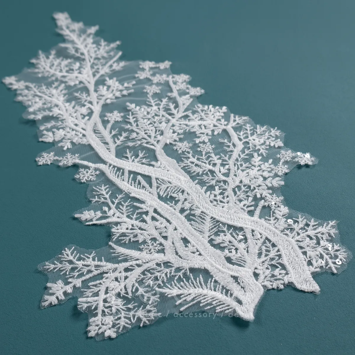 nature inspired snowflake tree branches art lace applique