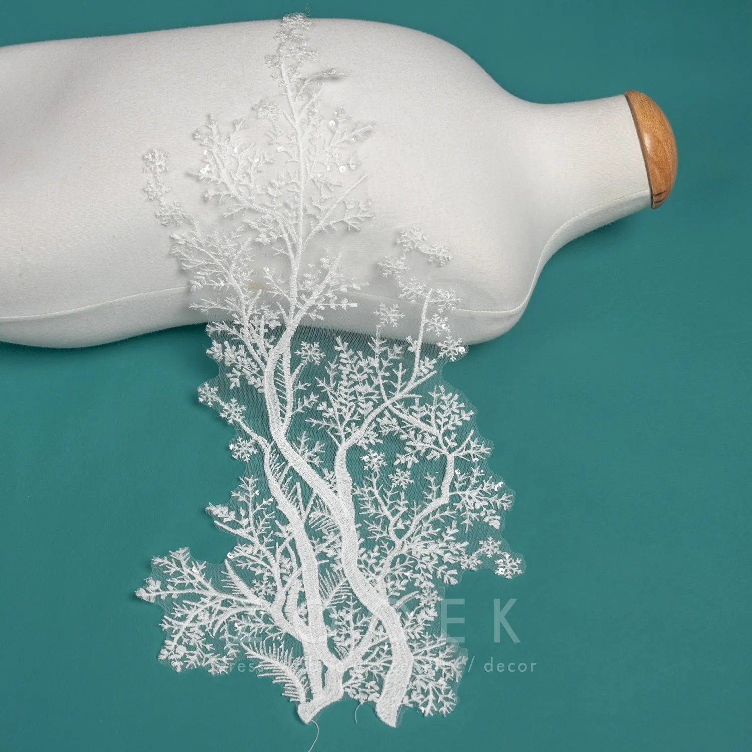 snowflake tree branch art lace applique