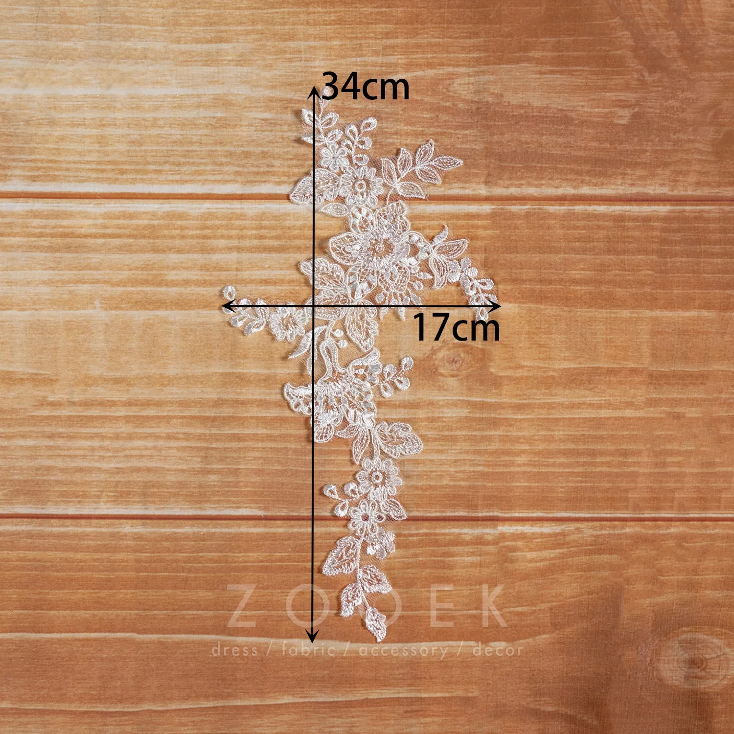 floral motif wedding lace applique