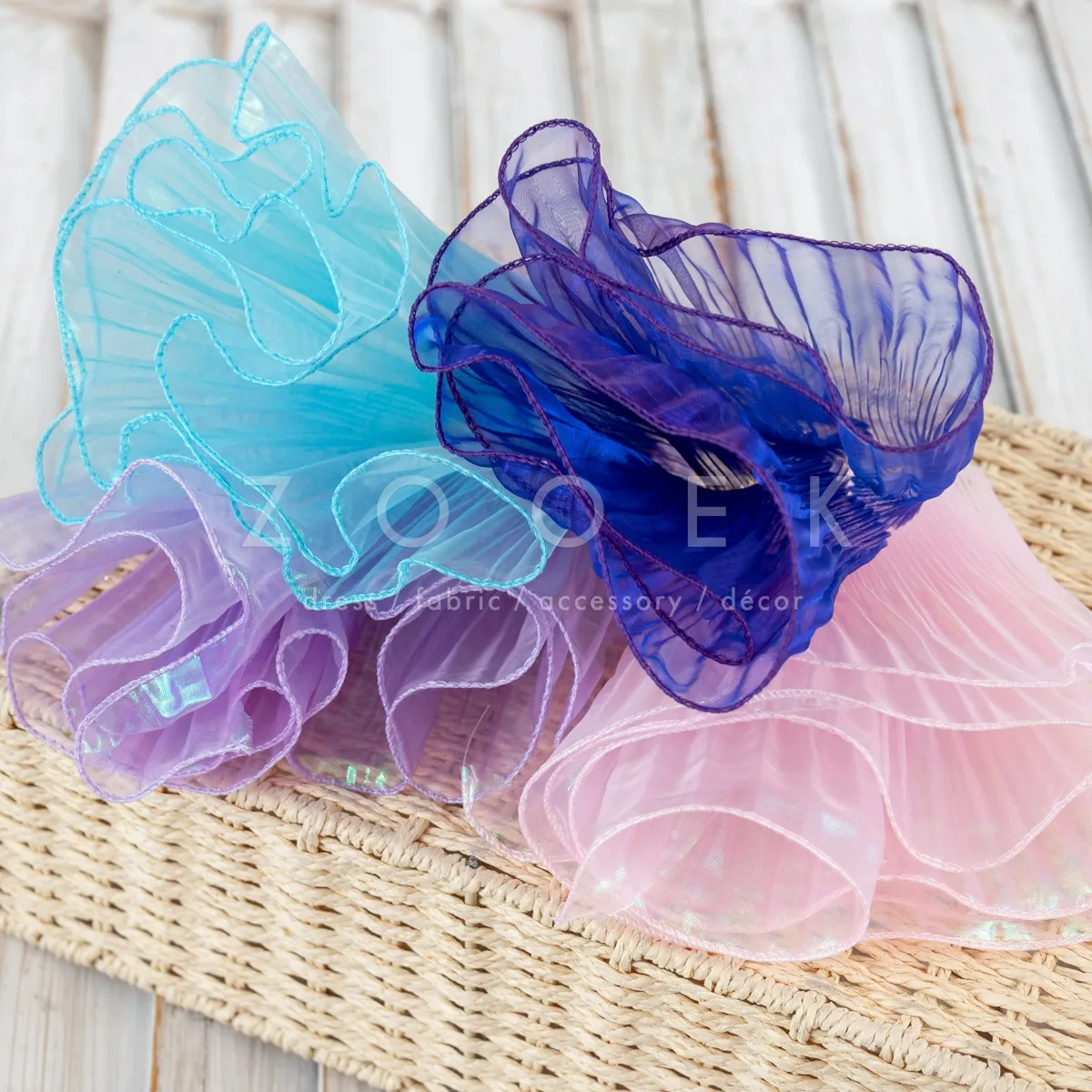 3D fold ruffles for wedding gowns